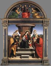 Haga click para ver la imagen ampliada madonna and child enthroned with saints.jpg